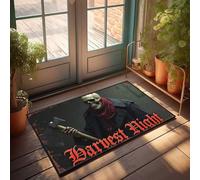 Zerbino con scritta in inglese "Harvest Night" e scritta in inglese "The Grim Reaper's Warning", decorazione per la casa, per uomo, 50 x 80 cm