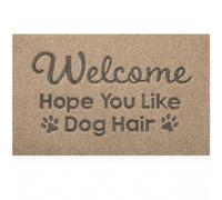 Zerbino con scritta in inglese "Hope You Like Dog Hair", per porta d'ingresso, per interni ed esterni, con retro in gomma antiscivolo, 71 x 45 cm