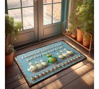 Zerbino con scritta "Man Cabe Decor Quack! A Anatroccolo"s Dilemma: trovare la loro squadra tra gli Squi zerbino con testo divertente zerbino decorazione portico anteriore esterno (65 x 90 cm)