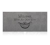 Zerbino con scritta "Welcome" per interni ed esterni, per ingresso, facile da pulire, antiscivolo, impermeabile, per casa, garage, zone di traffico, antiscivolo, a basso profilo, 40 x 120 cm, grigio