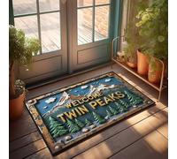Zerbino con scritta "Welcome to Twin Peaks: A Mountainous Adventure Awaiteth!", tappetino da bagno antiscivolo per bagno (50 x 80 cm)