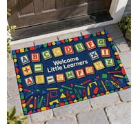 Zerbino con scritta "Welcome Welcome", con scritta "Back to Campus", lavabile, a basso profilo, per casa, interni, esterni, ingresso, portico, decorazione, 73 x 43 cm