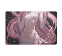 Zerbino con simpatico motivo anime, motivo anime, pesche, 81,3 x 50,8 cm, con retro in gomma antiscivolo, per tutte le stagioni, per scale, terrazza, garage, lavanderia, balcone