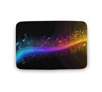 Zerbino con spettro musicale in velluto di corallo, morbido, spesso, per gattonare, per camera da letto, soggiorno, antiscivolo, assorbente, lavabile in lavatrice, 40 x 60 cm