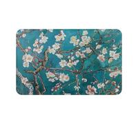 Zerbino con stampa di fiori di mandorlo, morbido zerbino antiscivolo per ingresso, tappetini per pavimenti da cucina e bagno, 20x31,5 pollici