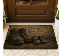 Zerbino con stivali di benvenuto, scarpe rustiche vintage in legno, nessuno marrone, antiscivolo, cattura sporco sotto lo zerbino, decorazione per esterni, porta d'ingresso, patio, 73 x 43 cm