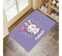Zerbino Coniglio Bianco Palloncino A Forma Di Cuore, Tappetino per Ingresso Con Simpatico Animale Dei Cartoni Animati, Per Esterni E Interni, Tappeto Con Accenti, Assorbe La Polvere, 50 x 80 cm