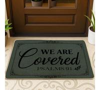 Zerbino coperto, moderno ed elegante, con salmi floreali N/a verde, lavabile, a basso profilo, decorativo, per casa, interni, esterni, ingresso, portico, decorazione, 73 x 43 cm