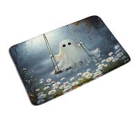 Zerbino Da Esterno Ghost Gothic Daisy Florwers Halloween Forest Scary Horror Wildflower, Multiuso Tappetino Porta Resistente Tappeto Asciugapassi 40X60Cm Per Terrazzo Giardino Casa