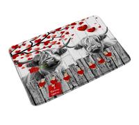 Zerbino Da Esterno Highland Cows Love Heart Tree, Multiuso Tappetino Da Bagno Antiscivolo Tappeto Da Bagno 40X60Cm Per Cucina Interno Casa