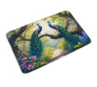 Zerbino Da Esterno Peacock Spring Garden Asian Bird Elegant Trees Tropical Florwers, Morbido Tappetino Da Bagno Classico Tappeto Da Bagno 40X60Cm Per Ingresso Interno Giardino