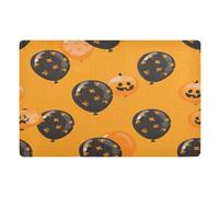Zerbino decorativo a palloncino arancione nero per ingresso esterno basso profilo interno zerbino porta anteriore 81,3 x 50,8 cm antiscivolo gomma assorbente per porta anteriore posteriore e ingresso