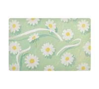 Zerbino decorativo bianco con margherite per ingresso esterno interno ingresso anteriore pavimento zerbino 81,3 x 50,8 cm gomma antiscivolo e lavabile ultra sottile tappetino da cucina per patio