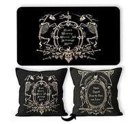 Zerbino decorativo in stile gotico medievale macabro, 43 x 76 cm, Mori The Undead Gothic Macabre Art reversibile federa 45,7 x 45,7 cm, set di 1 federa, 1 zerbino, decorazione gotica per la casa
