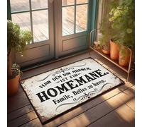 Zerbino decorativo per ingresso anteriore, casa lontano da casa: un rifugio accogliente per la famiglia e il comfort, articoli per la casa, decorazioni per la casa (40 x 60 cm)