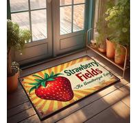 Zerbino decorativo per ingresso anteriore, motivo: campi di fragole: nessun ingresso non autorizzato tappetino da bagno per bagno antiscivolo (40 x 60 cm)