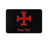 Zerbino Deus Vult Crusader Templar Cross Tappeto Morbido Zerbino Ingresso Confortevole Tappeto Bagno Per Esterno Corridoio Vasca 40X60Cm