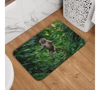 Zerbino di benvenuto, 40,6 x 61 cm, antiscivolo, assorbente, morbido, lavabile, con scimmietta che gioca felicemente nella giungla, tappeto per cucina, camera da letto, bagno, decorazione elegante