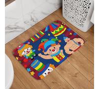 Zerbino di benvenuto, 40,6 x 61 cm, antiscivolo, assorbente, morbido, lavabile, motivo circo con stelle, decorazione elegante per cucina, camera da letto, bagno