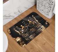 Zerbino di benvenuto, 40,6 x 61 cm, antiscivolo, assorbente, morbido, lavabile, motivo corona regina, tappeto per cucina, camera da letto, bagno, decorazione elegante