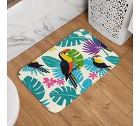 Zerbino di benvenuto, 40,6 x 61 cm, antiscivolo, assorbente, morbido, lavabile, motivo uccello del paradiso tropicale, senza cuciture, per cucina, camera da letto, bagno, decorazione elegante