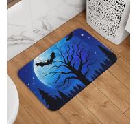 Zerbino di benvenuto, 40,6 x 61 cm, antiscivolo, assorbente, morbido, lavabile, motivo: una notte magica quando le stelle brillano, tappeto elegante per cucina, camera da letto, bagno, arredamento