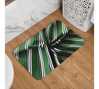 Zerbino di benvenuto, 40,6 x 61 cm, antiscivolo, assorbente, morbido, lavabile, tappeto classico a righe verdi, per cucina, camera da letto, bagno, decorazione