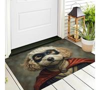 Zerbino Di Benvenuto 60X90Cm Rosso Brunastro Cocker Spaniel Dal Mantello Antiscivolo Morbido E Accogliente,Dipinto Ad Olio Di Animali Per Esterni Interni Ingresso Patio Porte Anteriori E Posteriori