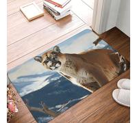 Zerbino di benvenuto a basso profilo, antiscivolo, lavabile, zerbino per porta d'ingresso, pantera, leone di montagna, zerbino, tappetino da bagno, per interni ed esterni, per corridoio, casa, ufficio