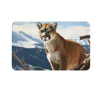 Zerbino di benvenuto a basso profilo, antiscivolo, lavabile, zerbino per porta d'ingresso, pantera, leone di montagna, zerbino, tappetino da bagno, per interni ed esterni, per corridoio, casa, ufficio