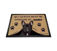 Zerbino di Benvenuto Antiscivolo Tappeto Ingresso Casa Zerbino Ingresso Esterno per Balcone Esterno Giardino 40X60cm Tutti Gli Ospiti Devono Essere Approvati con Il Bulldog Francese My Love Dog