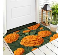 Zerbino Di Benvenuto Con Calendula Arancione, Per Pavimento, Antiscivolo, Zerbino Ingresso Realismo Botanico Decorativo per Porta D'ingresso, Veranda, Casa, Bagno, Cucina, 50 x 80 cm