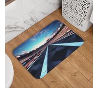 Zerbino di benvenuto con pista da corsa, 40,6 x 61 cm, antiscivolo, assorbente, morbido, lavabile, tappeto moderno per cucina, camera da letto, bagno, arredamento moderno