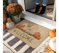 Zerbino di benvenuto di Halloween, design con simpatici orsi e fantasmi, per interni ed esterni, decorazione stagionale, antiscivolo, impermeabile, resistente alla polvere, facile da pulire, 73 x 43