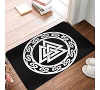 Zerbino di benvenuto divertente con mitologia norrena vichinga per ingresso, tappetini da pavimento per interni, decorazione per la casa, tappetino da cucina con retro in gomma antiscivolo, bianco