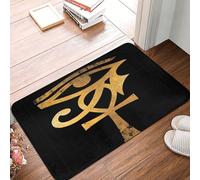 Zerbino di benvenuto divertente con occhio di Horus egiziano dorato, Ankh, Egitto, per ingresso, tappetini da pavimento per interni, per decorazioni per la casa, tappetino da cucina con retro in gomma