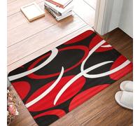 Zerbino di benvenuto divertente con vortici grigi, neri, rossi e bianchi, per ingresso, tappetini da pavimento per interni, per decorazioni per la casa, tappetini da cucina con retro in gomma antisciv