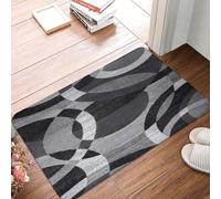 Zerbino di benvenuto divertente con vortici grigi, neri, rossi e bianchi, per ingresso, tappetini da pavimento per interni, per decorazioni per la casa, tappetini da cucina con retro in gomma antisciv