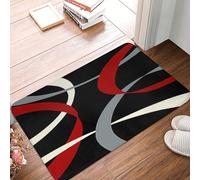Zerbino di benvenuto divertente con vortici grigi, neri, rossi e bianchi, per ingresso, tappetini da pavimento per interni, per decorazioni per la casa, tappetini da cucina con retro in gomma antisciv