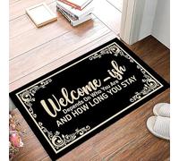 Zerbino di benvenuto per ingresso Benvenuto ISH Dipende da CHI sei e da quanto tempo rimani Tappetino per interni ed esterni Tappetino per ingresso Tappeti in gomma Cucina Cortile Pavimento antisci