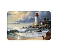 Zerbino Di Benvenuto Sea Lighthouse Sandbeach, Lavabile Tappetino Porta Classico Tappeto Da Cucina 40X60Cm Per Ingresso Interno Cucina