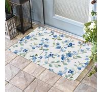Zerbino Di Benvenuto Spring Blue Florwers Ombre Garden Flower Botanical Blooms, Indistruttibile Tappetini Da Bagno Facile Da Pulire Tappeto Da Esterno 40X60Cm Per Interno Giardino Ingresso