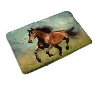 Zerbino Di Benvenuto Western Horse Horses Running On The Grassland Unique Oil Animals Men, Classico Tappetino Da Bagno Morbido Tappeto Doccia 40X60Cm Per Ingresso Interno Cucina