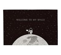 Zerbino di Cartoni Animati,Tema dell'universo,Pilota della Luna,Astronauta,Zerbino Creativo,Zerbino di Benvenuto per Interni ed Esterni,Zerbino d'ingresso,entrata (Nero-2,40x60cm)