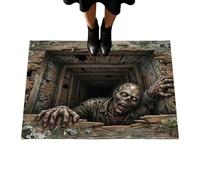 Zerbino Di Halloween Tappeto Antiscivolo Con Illusione Ottica Per Feste | Tappeto 60x40cm Illusione Abisso per Portico Ingresso Casa Appartamento Soggiorno Cucina Balcone Camera da Bagno Studio