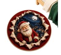 Zerbino di Natale 80x80 cm Tappeto Antiscivolo e Divertente con Illusione | Tappeto per ingresso in velluto per portico, soggiorno, camera da letto, pavimento, ingresso, entrata