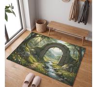 Zerbino d'Ingresso Interno Il Libro Della Giungla 60x120 cm | Tappeto Antico Ponte Ad Arco Torrente Antiscivoloo Antiscivolo Lavabile in Lavatrice, per Entrata, Porta e Corridoio, Facile da Pulire