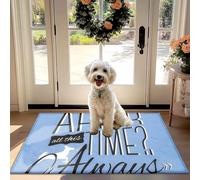 Zerbino divertente con "AH tutto questo TEMPO? Sempre" la Stampa e il Cane Silhouette, camere Non-Slip Assorbente Tappeto per Porta Anteriore Disimpegno Cucina abitabile