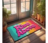 Zerbino divertente Rise Above: abbracciare le sfide con coraggio e positività, zerbino invernale per esterni, accessorio per camera da uomo (50 x 80 cm)