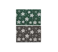Zerbino DKD Home Decor Grigio Gomma Stelle Bianco Verde 2 Unità Fibra di cocc